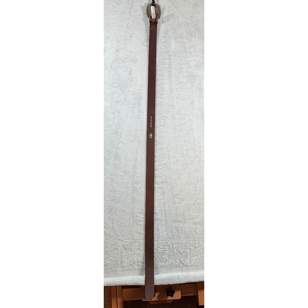 Kacey Lee Western Floral Embossed Genuine Leather Longhorn Belt 2XL Brown New - Picture 3 of 10